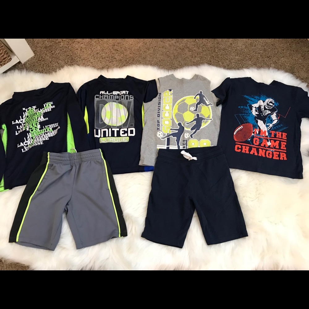 Boys sports themed play clothes bundle